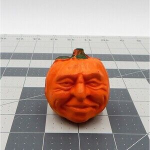 Halloween Pumpkin Jack O Lantern Foam Pencil Topper Carved Face 2 Inch